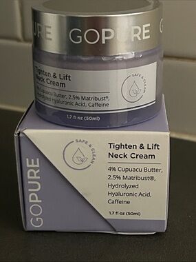 GOPURE Tighten & Lift Neck Cream - Lavender Jar 1.7 oz new/sealed exp 2028